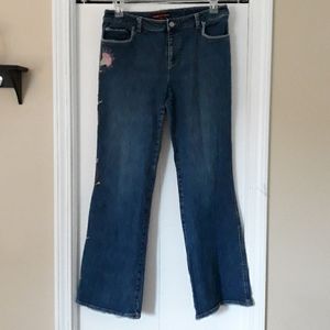 Tall Jeans with Floral Embroidery